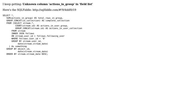 Databases: Unknown column 'actions_in_group' in 'field list' смотреть онлайн