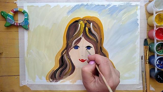 Рисуем картинку ко дню матери. Портрет мамы. смотреть онлайн