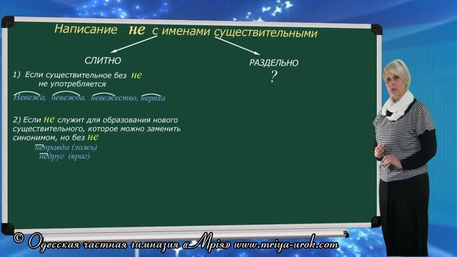 Написание "не" с именами существительными смотреть онлайн