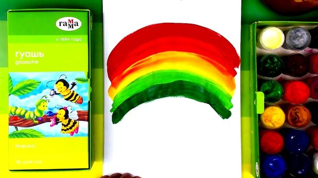 Как нарисовать РАДУГУ красками гуашь смотреть онлайн