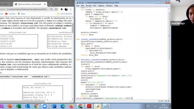 Clase Jueves 23 de Julio - Ejercicios de Archivos de texto y procesamiento de texto en Python смотреть онлайн