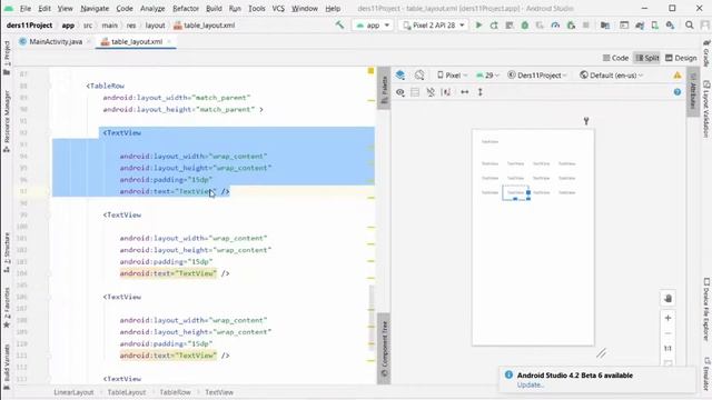 17 - TableLayout | Android Studio Dersleri (2021) смотреть онлайн