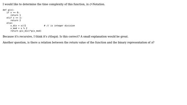 Determining time complexity of this function in python (2 Solutions!!) смотреть онлайн
