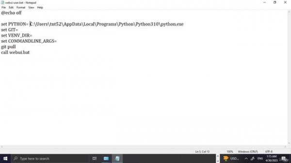 10 - Add Python path and git pull to bat File
