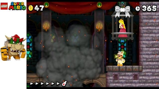 All the Bosses in New Super Mario Bros 2 - Lego vs Gameplay смотреть онлайн