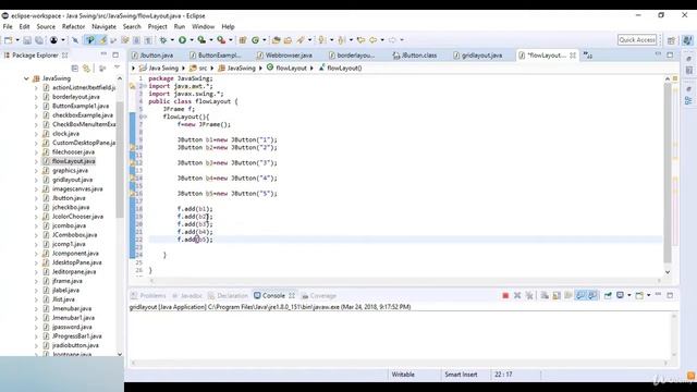 FlowLayout in Java | FlowLayout in Swing смотреть онлайн