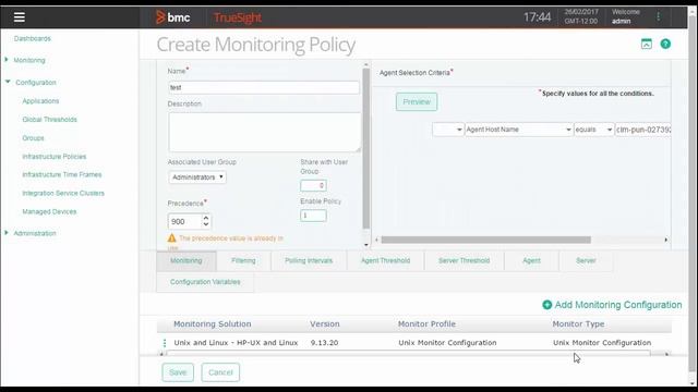 TrueSight Operations: Collector configuration for the UNIX and Linux KM смотреть онлайн