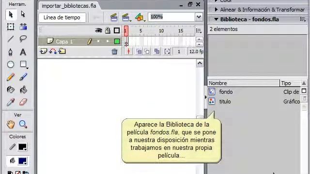(curso macromedia flash 8) 20-Importar otras Bibliotecas смотреть онлайн