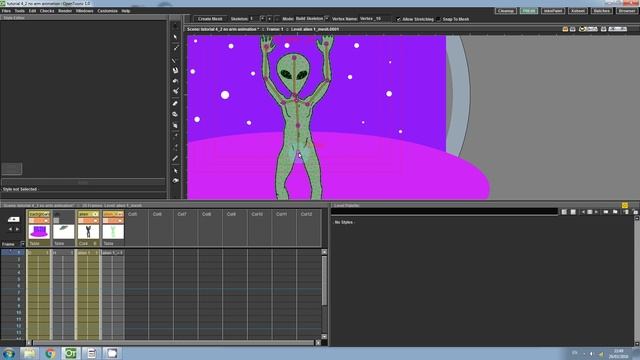 OpenToonz tutorial: make a simple animation with the plastic tool (bones) смотреть онлайн