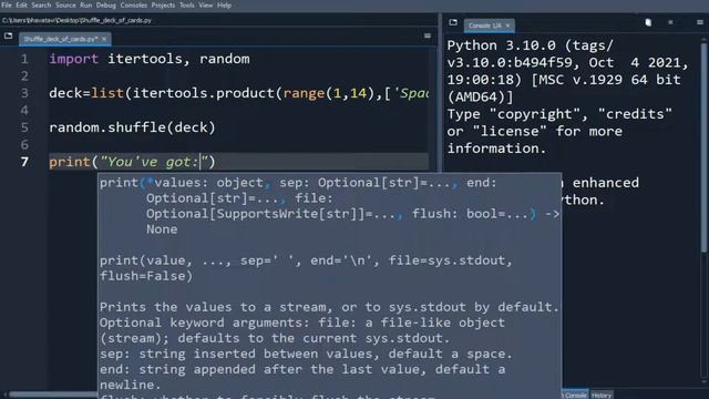 225. How to Shuffle a Deck of Card with Code || Python for Loop, Random, Itertools Module, Function смотреть онлайн
