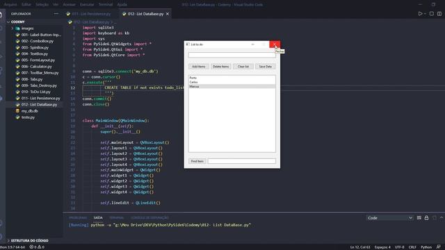 PySide6 List Project With Sqlite3 DataBase