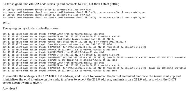 Ubuntu: MAAS node refuses IP address assigned to it by DHCP смотреть онлайн