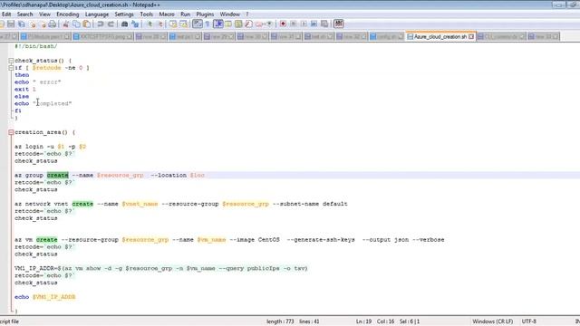 Automation of Azure cli commands using shell script смотреть онлайн