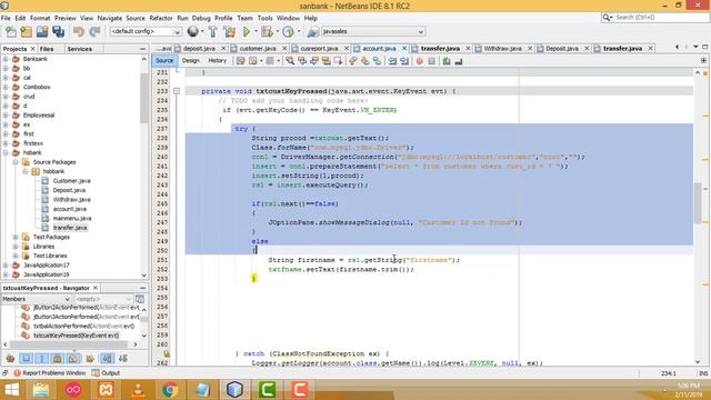 Banking Management System in Java part 12 смотреть онлайн