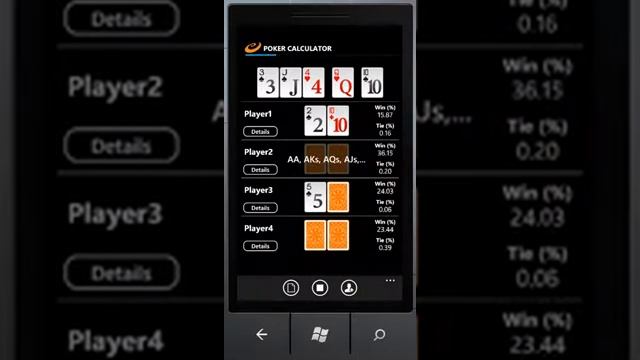 Enterra Poker Odds Calc for Windows Phone 7 смотреть онлайн