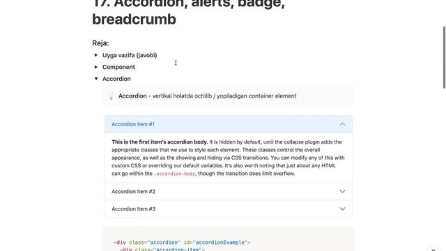 Bootstrap | 17. Accordion, alerts, badge, breadcrumb смотреть онлайн
