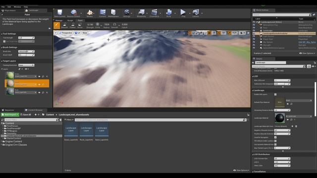 Unreal Engine 4.27: Текстурирование ландшафта (Landscape/Paint) смотреть онлайн
