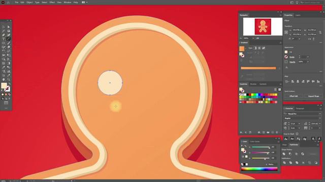 КАК НАРИСОВАТЬ ПРЯНИЧНОГО (ИМБИРНОГО) ЧЕЛОВЕЧКА. УРОК В ADOBE ILLUSTRATOR (Иллюстраторе). смотреть онлайн