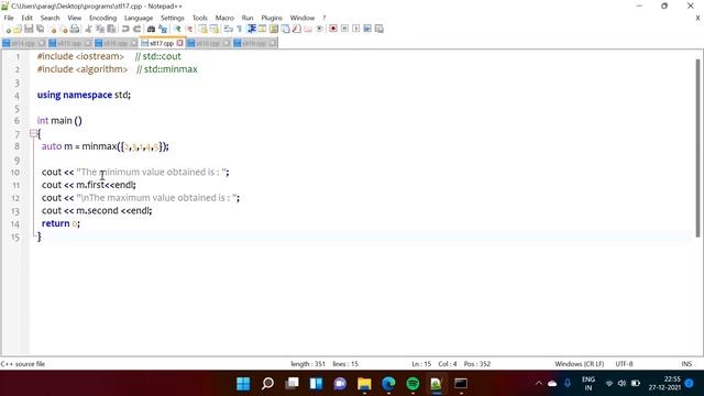 C++ STL Part 6 | minmax algorithm in Standard Template Library in CPP Language | min-max algorithm смотреть онлайн