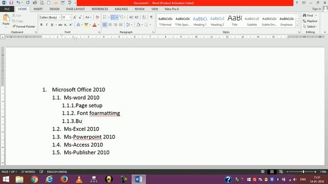 Ms Word 2013 Tutorial in Hindi - Multilevel list Lecture 7 смотреть онлайн