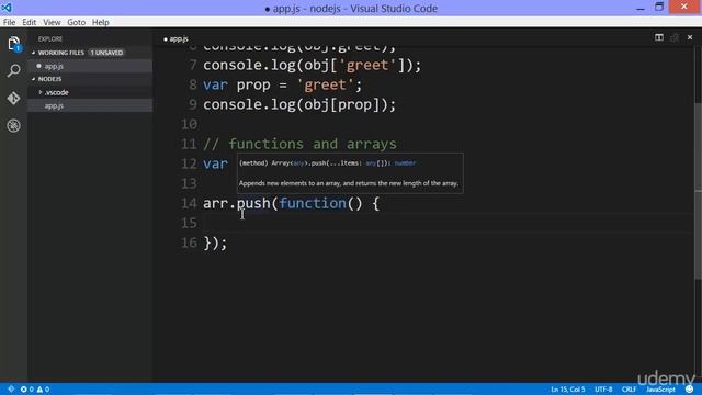 NodeJS For Beginners : #29 - Javascript Aside Object Properties, First Class Functions, and Arrays смотреть онлайн