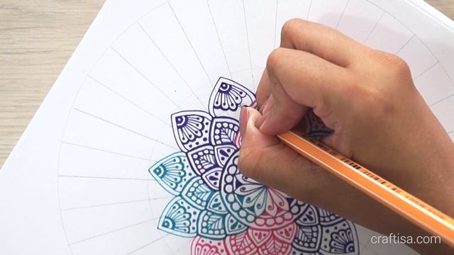 Mandala art with color pens | How to draw colourful Mandala | step by step video смотреть онлайн