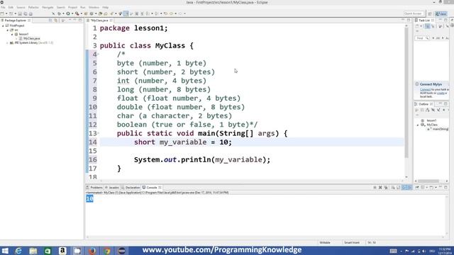 Java Tutorial For Beginners 4 - Variables and Types in Java смотреть онлайн