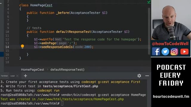 Live Coding Clip: Writing PHP Codeception Acceptance Tests смотреть онлайн