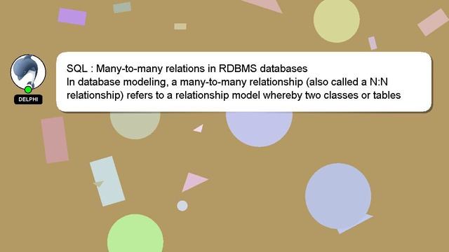 SQL : Many-to-many relations in RDBMS databases смотреть онлайн