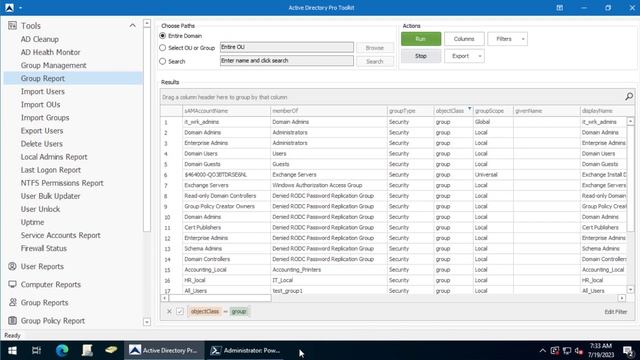 Export Active Directory group members to CSV смотреть онлайн