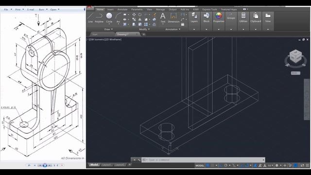 Beginner Tutorial AutoCAD 2018 - Isometric Drawing #5 (Advanced) - Part 1 смотреть онлайн