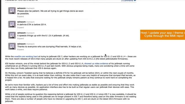 iOS 6.1.3 / 6.1.4 Untethered Jailbreak Update: Almost Done смотреть онлайн