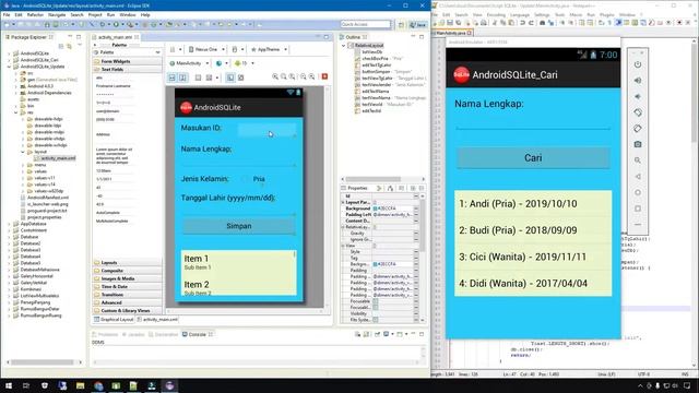 #14 Tutorial Membuat Aplikasi CRUD Android Dengan Database SQLite - Part #3 Aplikasi Update Data смотреть онлайн