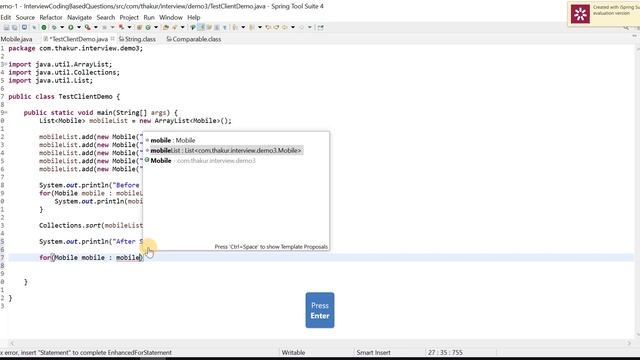 Comparable Vs Comparator in Java смотреть онлайн