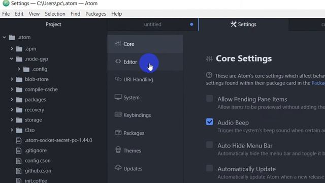 How to Enable Exclude VCS Ignored Paths in Atom Editor смотреть онлайн