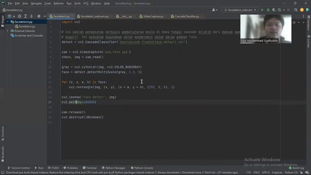 Deteksi Wajah Berbasis OpenCV Python Dengan IDE PyCharm смотреть онлайн