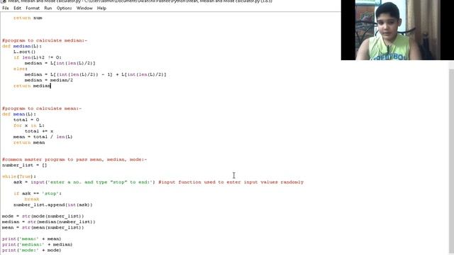 Finding Mean, Median and Mode using python смотреть онлайн
