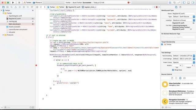 Social App on Swift & PHP. Registering a User. Video 8 / 8 смотреть онлайн
