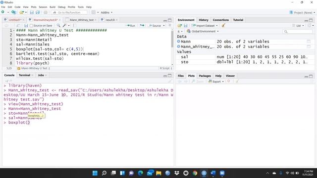 Mann Whitney U Test Using R Studio(nonparametric Test)(mann whitney u test using r смотреть онлайн
