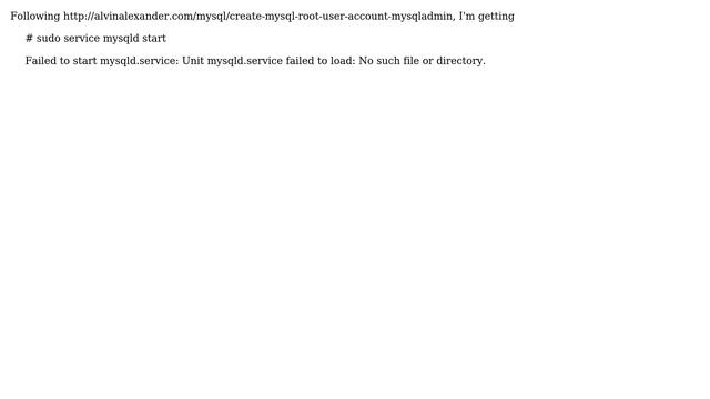 Ubuntu: How come I get "mysqld.service failed to load: No such file or directory."? смотреть онлайн