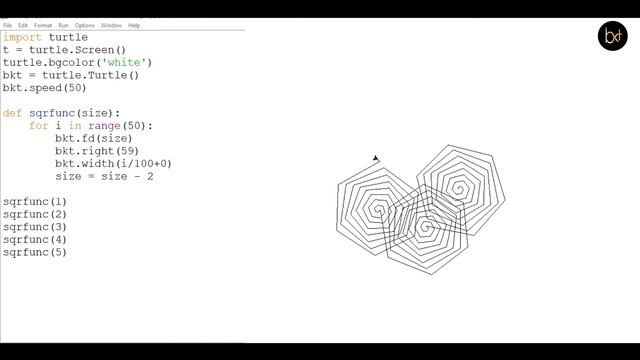 Python Turtle - Draw Hexagon Design in Python Turtle Graphics Using Python IDLE By #BKTutorial смотреть онлайн