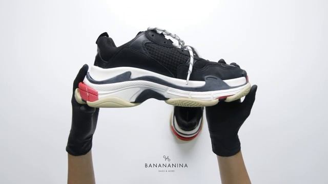 Balenciaga Mesh Triple S Sneakers Black Red Sz 41 смотреть онлайн