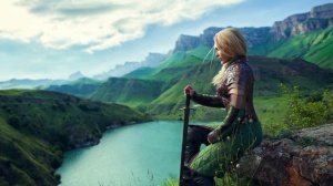 Картинка анимированная "Девушка воин"