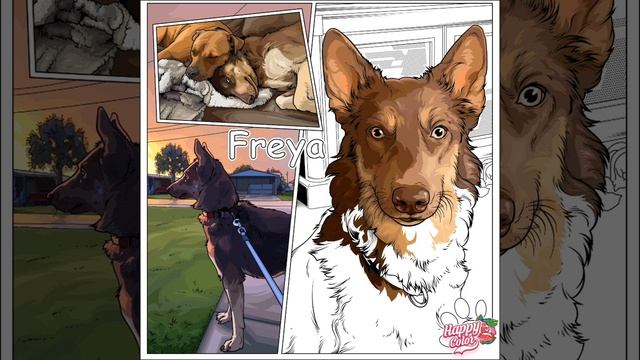 ASMR | Freya Dog Story - Coloring - Relaxing Music