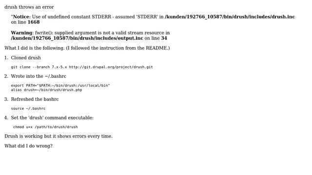 Drupal: "fwrite(): supplied argument is not a valid stream resource" смотреть онлайн