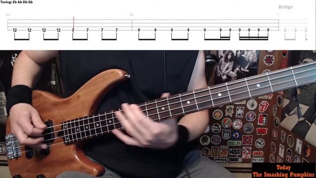 Today By The Smashing Pumpkins - Bass Cover With Tabs Play-Along