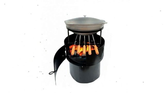 Очаг Пламя с подставкой для казана и шампуров (DOORZ) обзор Очаг П производитель МПП Дорз (Россия) смотреть онлайн