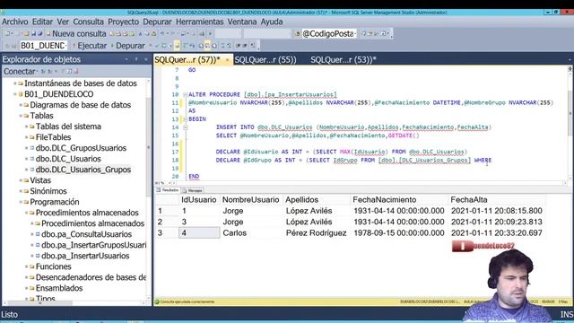 SQL Modificar Procedimiento Insertar Datos Varias tablas смотреть онлайн