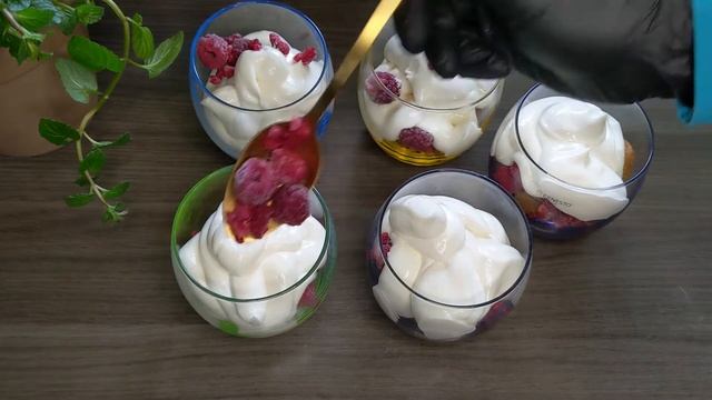 Нежный малиновый десерт/ Десерт за пять минут/ Raspberry Dessert In Five Minutes.