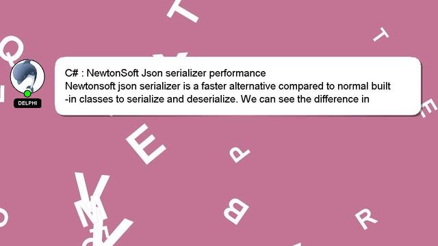 C# : NewtonSoft Json serializer performance смотреть онлайн